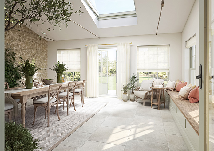 Marsala Voile, Beach White - Roman Blind - Image 6